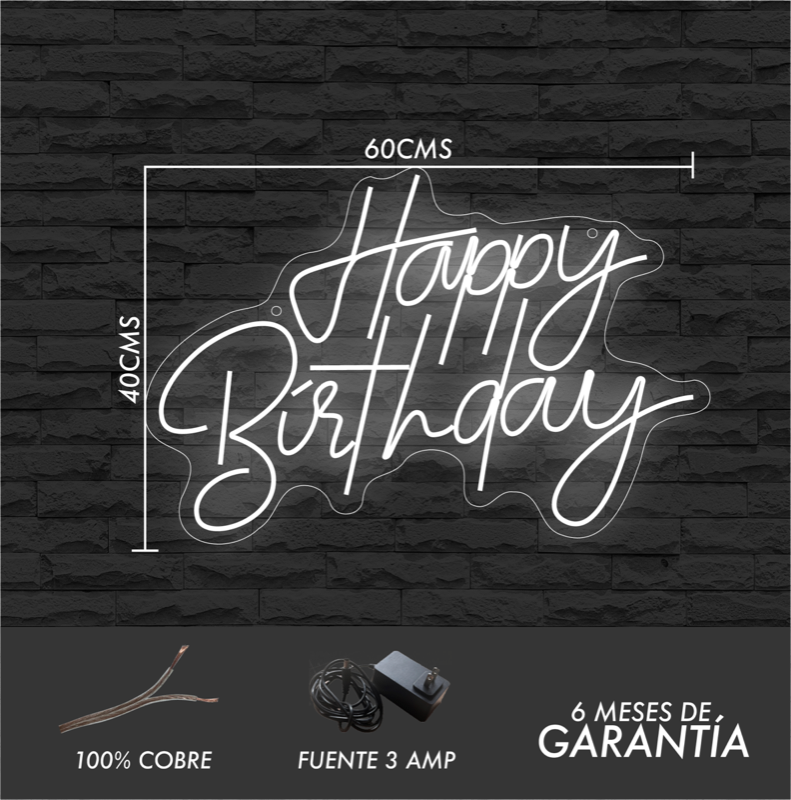 Happy Birthday REF 10 - medidas